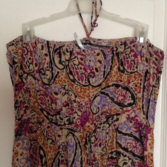 Kina Women's Long Maxi Dress Strapless Halter Neck Summer Size XL Vacation - Picture 5 of 7